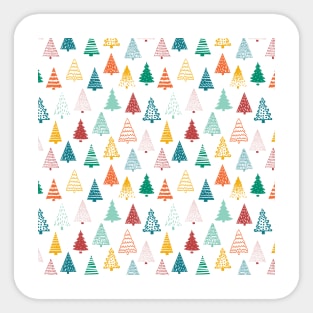 Doodle Christmas Trees Sticker